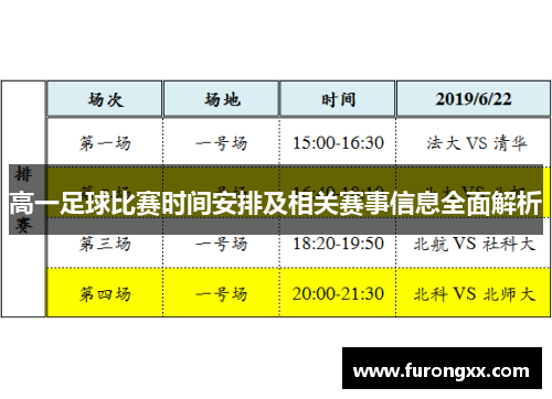 高一足球比赛时间安排及相关赛事信息全面解析